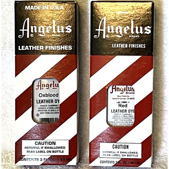 NEW Angelus Leather Dye 2 Red + Oxblood 3 Ounce Applicators Shoe Craft Purse - Picture 5 of 9
